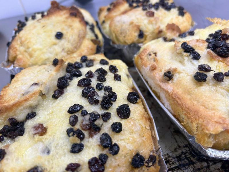 Homemade bread and butter pudding: Swipe To View More Images