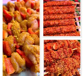Homemade meat kebabs: Click Here To View Larger Image